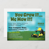 Lawncare Landscaping Grass Cutting Flyer Postcard Briefkaart (Voorkant / Achterkant)