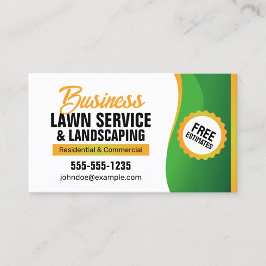 Lawncare & Landscaping Maaiservice Groen Sinaasapp Visitekaartje (Voorkant)