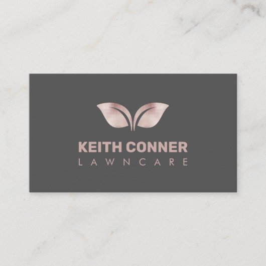 Lawncare & Landscaping Roos Gold Glitter Visitekaartje (Voorkant)