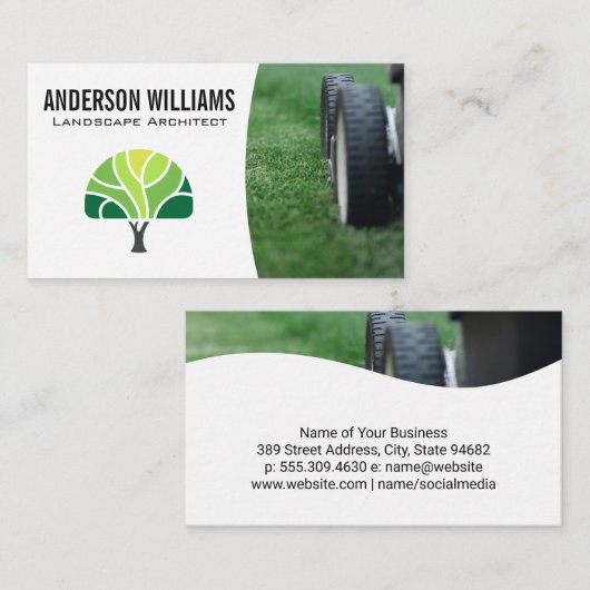 Lawnmower | Bomen-Logo Visitekaartje (Voorkant / Achterkant)