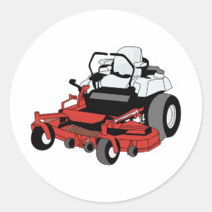 Lawnmower Ronde Sticker