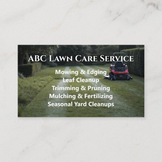 Lawnpro Premium Service Visitekaartje (Voorkant)