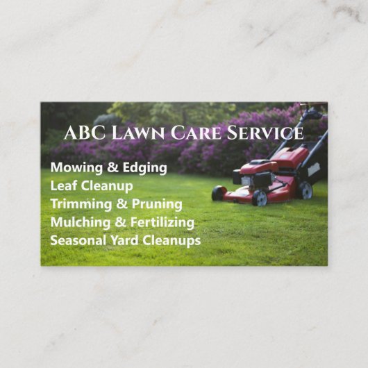 Lawnpro Premium Service Visitekaartje (Voorkant)