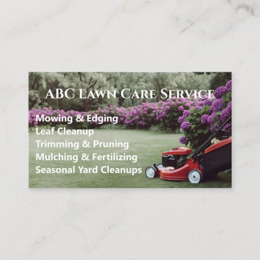 Lawnpro Premium Service Visitekaartje (Voorkant)