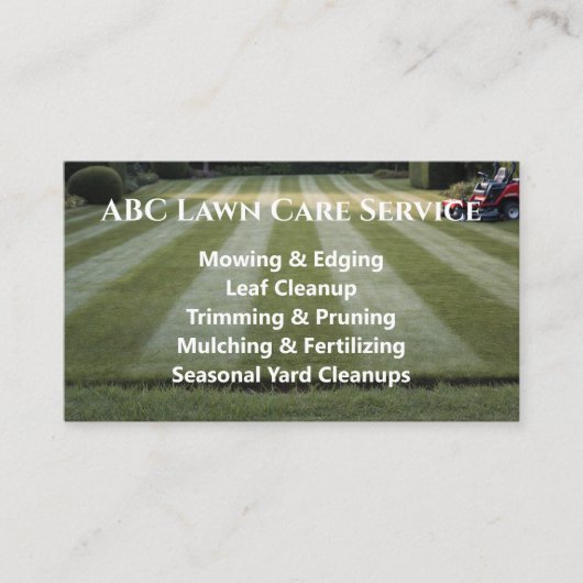Lawnpro Premium Service Visitekaartje (Voorkant)