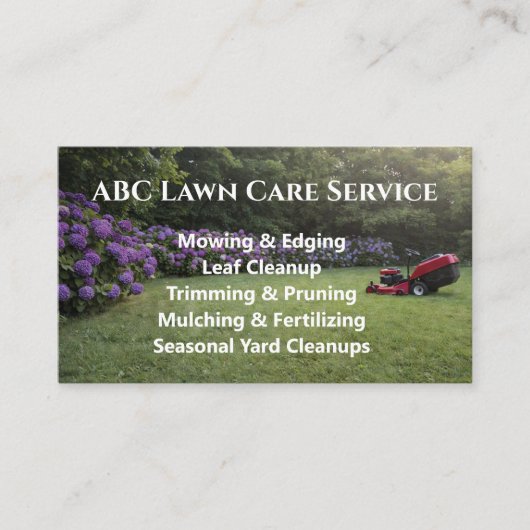 Lawnpro Premium Service Visitekaartje (Voorkant)