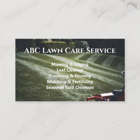Lawnpro Premium Service Visitekaartje (Voorkant)