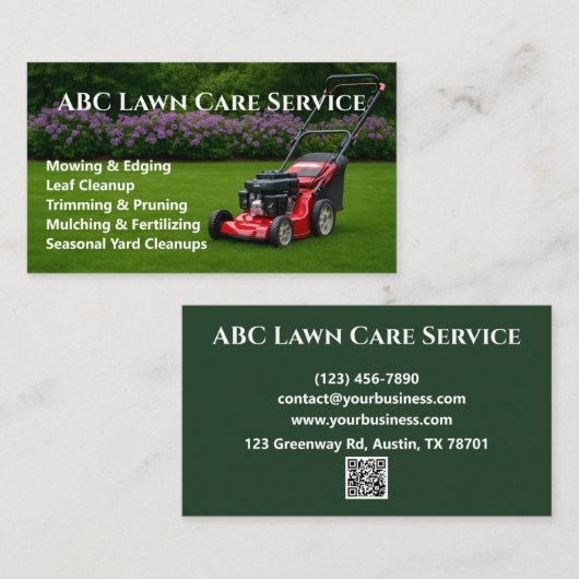 Lawnpro Premium Service Visitekaartje (Voorkant / Achterkant)