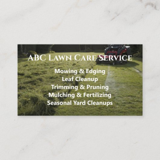 Lawnpro Premium Service Visitekaartje (Voorkant)