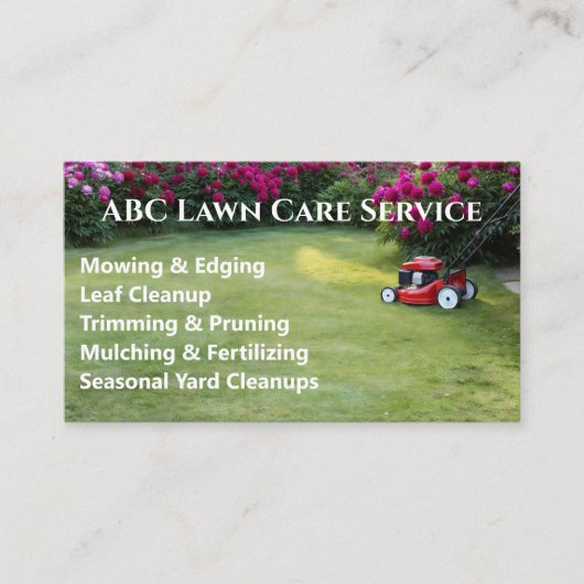 Lawnpro Premium Service Visitekaartje (Voorkant)