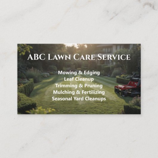 Lawnpro Premium Service Visitekaartje (Voorkant)