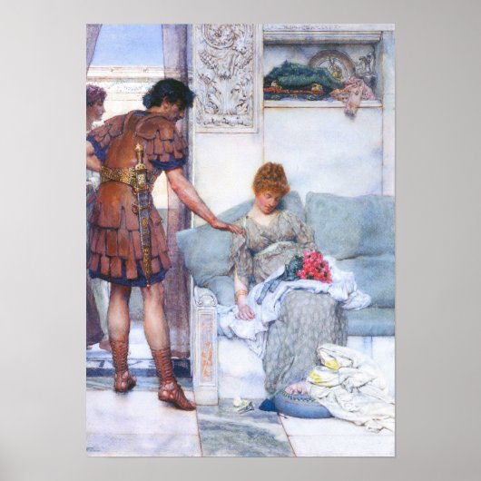 Lawrence Alma-Tadema - Een stille groet Poster (Voorkant)