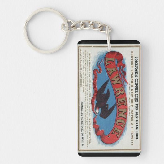 Lawrence Clipper zeilschip 1900 Sleutelhanger (Voorkant)