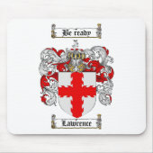 LAWRENCE FAMILIY CREST - LAWRENCE COAT OF ARMS MUISMAT (Voorkant)