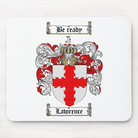 LAWRENCE FAMILIY CREST - LAWRENCE COAT OF ARMS MUISMAT (Voorkant)