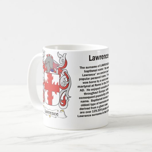Lawrence Family Coat of Arms Mok (Voorkant links)