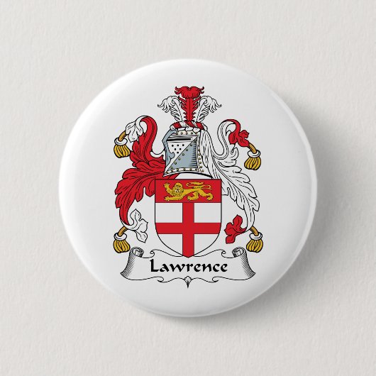 Lawrence Family Crest Ronde Button 5,7 Cm (Voorkant)