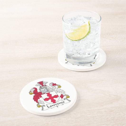 Lawrence Family Crest Zandsteen Onderzetter (Zijkant)