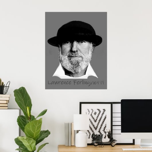 Lawrence Ferlinghetti Poster (Thuiskantoor)