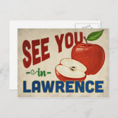 Lawrence Kansas Apple - Vintage Travel Briefkaart (Voorkant / Achterkant)