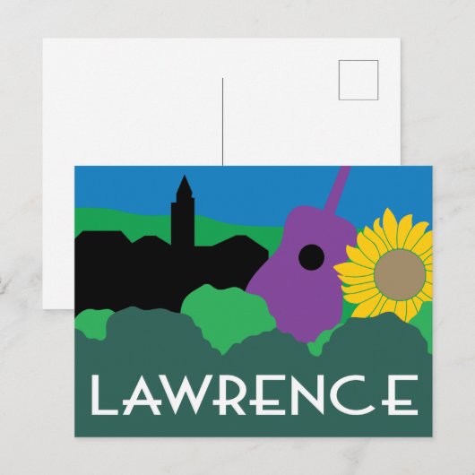 Lawrence Kansas graphic Briefkaart (Voorkant / Achterkant)