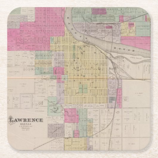 Lawrence, Kansas Kartonnen Onderzetters (Voorkant)