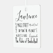 Lawrence Kansas Subway Art Ornament (Voorkant links)