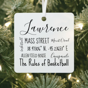 Lawrence Kansas Subway Art Ornament