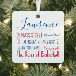 Lawrence Kansas Subway Art Ornament