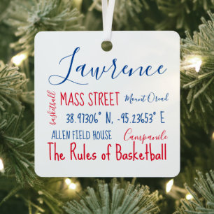 Lawrence Kansas Subway Art Ornament