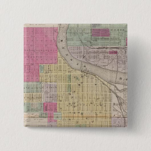 Lawrence, Kansas Vierkante Button 5,1 Cm (Voorkant)