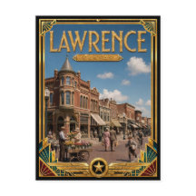 Lawrence Kansas Vintage Art Deco Gouden Tijdperk