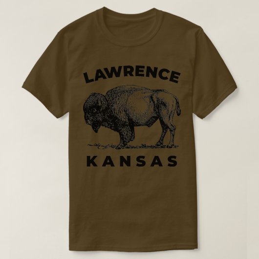 Lawrence Kansas With An American Buffalo  T-shirt (Design voorkant)