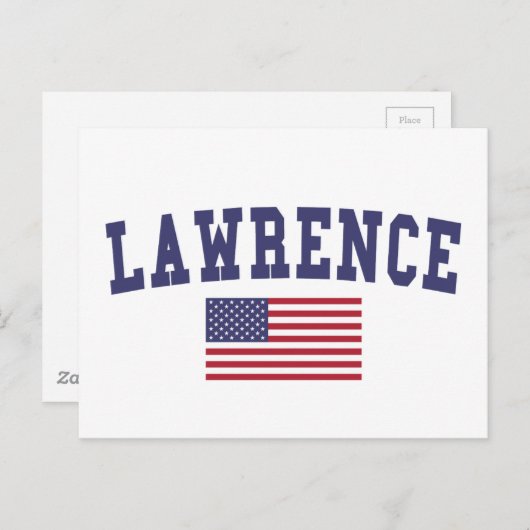 Lawrence KS Vlag Briefkaart (Voorkant / Achterkant)