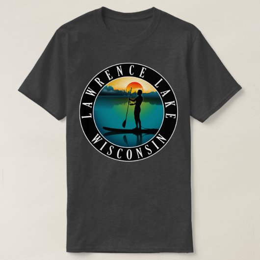 Lawrence Lake Wisconsin Paddleboarding T-shirt (Design voorkant)
