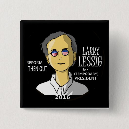 Lawrence Lessig in 2016 Vierkante Button 5,1 Cm (Voorkant)