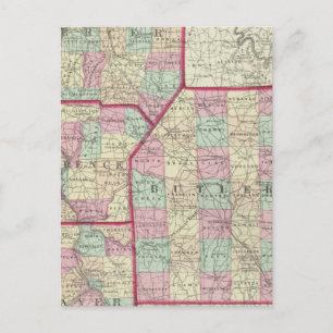 Lawrence, Mercer, Beaver, Butler counties Briefkaart