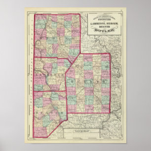 Lawrence, Mercer, Beaver, Butler counties Poster