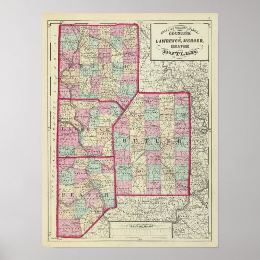 Lawrence, Mercer, Beaver, Butler counties Poster (Voorkant)