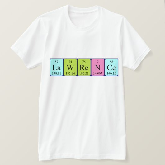 Lawrence periodiek table name shirt (Design voorkant)