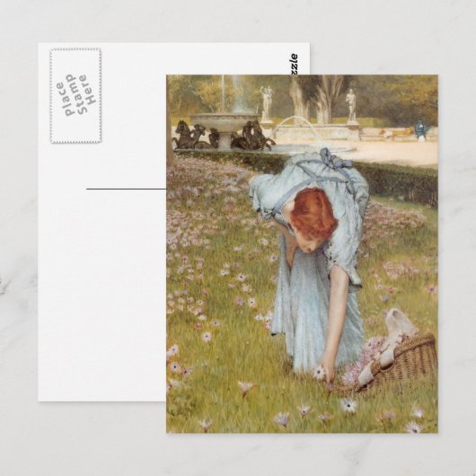 Lawrence Tadema:Flora Spring in de tuinen Briefkaart (Voorkant / Achterkant)