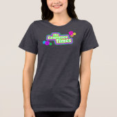 Lawrence Times groovy bloem femme houtskool Tri-Blend Shirt (Voorkant)