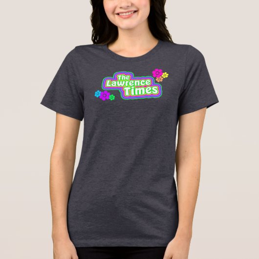 Lawrence Times groovy bloem femme houtskool Tri-Blend Shirt (Voorkant)