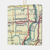 Lawrenceville IL  kaart Keramisch Ornament (Links)