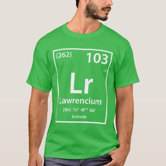 Lawrencium Element (wit) T-shirt (Voorkant)