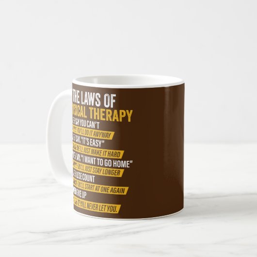 Laws Of Physical Therapy Therapist Funny PT Gait Koffiemok (Voorkant links)