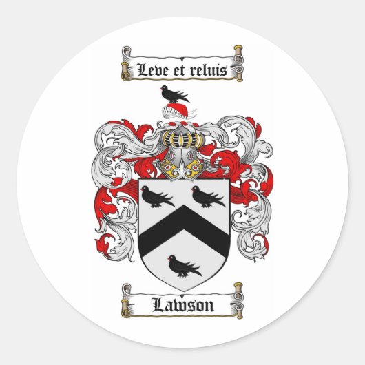 LAWSON FAMILIE CREST - LAWSON WAPENKAT RONDE STICKER (Voorkant)