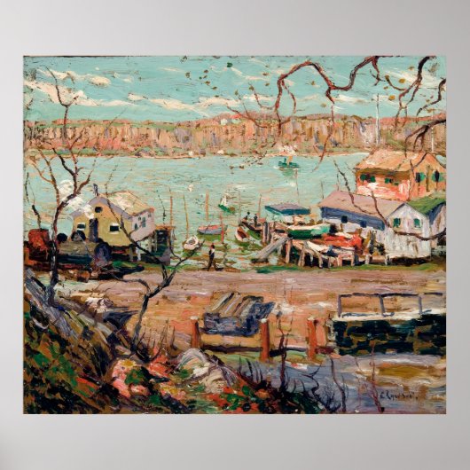 Lawson's River Scene-Boats and Houses Poster (Voorkant)