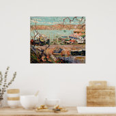 Lawson's River Scene-Boats and Houses Poster (Keuken)
