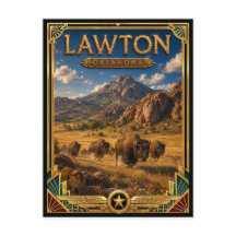 Lawton Oklahoma Vintage Art Deco Gouden Tijdperk